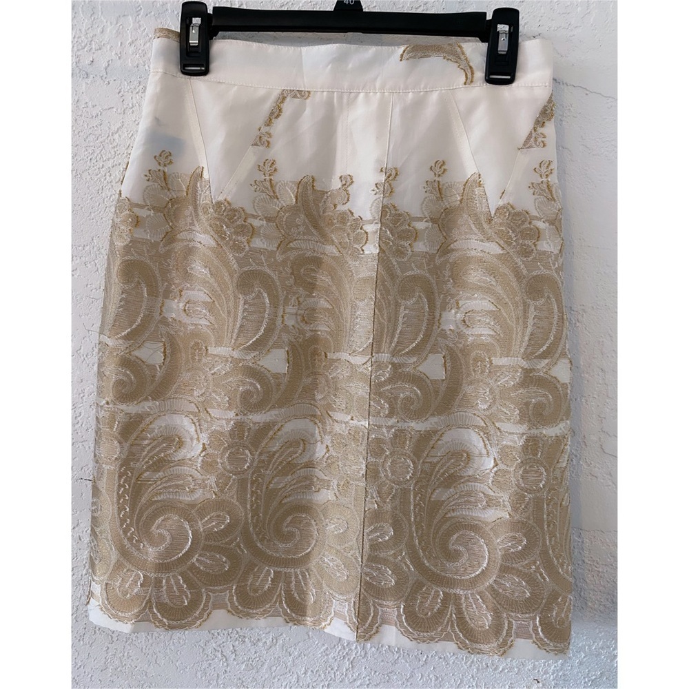 Brian Reyes Gold Silk Skirt (Size 6)